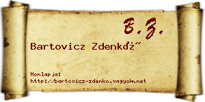 Bartovicz Zdenkó névjegykártya